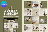 30 Aromatherapy Instagram Templates – Editable Canva Posts for Wellness Brands & Essential Oil Experts
