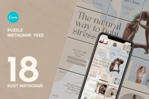 Transform Your Instagram Feed with the 'Feel the Yoga' Canva Puzzle Template