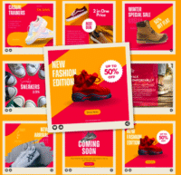 Bold & Stylish Shoe Instagram  Canva Templates – Promote Sneakers, Heels & Tennis Shoes Like a Pro!