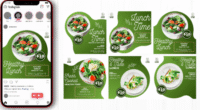 40 + Healthy Food & Fitness Instagram Canva Templates