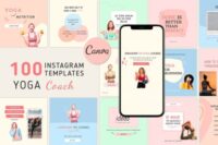 Elevate Your Wellness Brand with the Yoga Coach 100  Instagram Templates