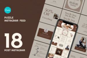 Instagram Puzzle Feed Template – Create 18 Stunning Posts in One Go!