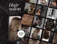 72 Hair Salon Instagram Templates – Editable Canva Posts for Stylists, Colorists & Beauty Entrepreneurs