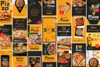 🍕 “Your Pizza Is Hot. Your Marketing Should Be Too.”- 180 + Irresistible Canva Instagram Templates for Pizzerias, Food Trucks & Delivery Brands