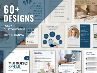 Property Management Instagram Post Templates – Editable Social Media Kit for Real Estate Pros & Agencies